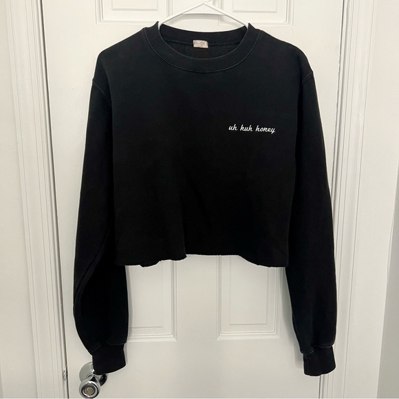 Brandy Melville Tops - BRANDY MELVILLE JOHN GALT Uh Huh Honey sweatshirt crewneck cropped top sweater